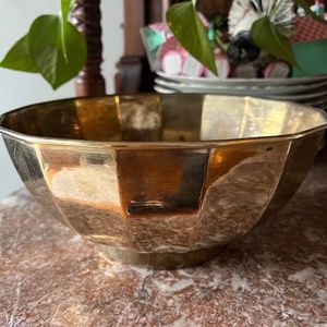Heavy Vtg MCM brass bowl India 70’s